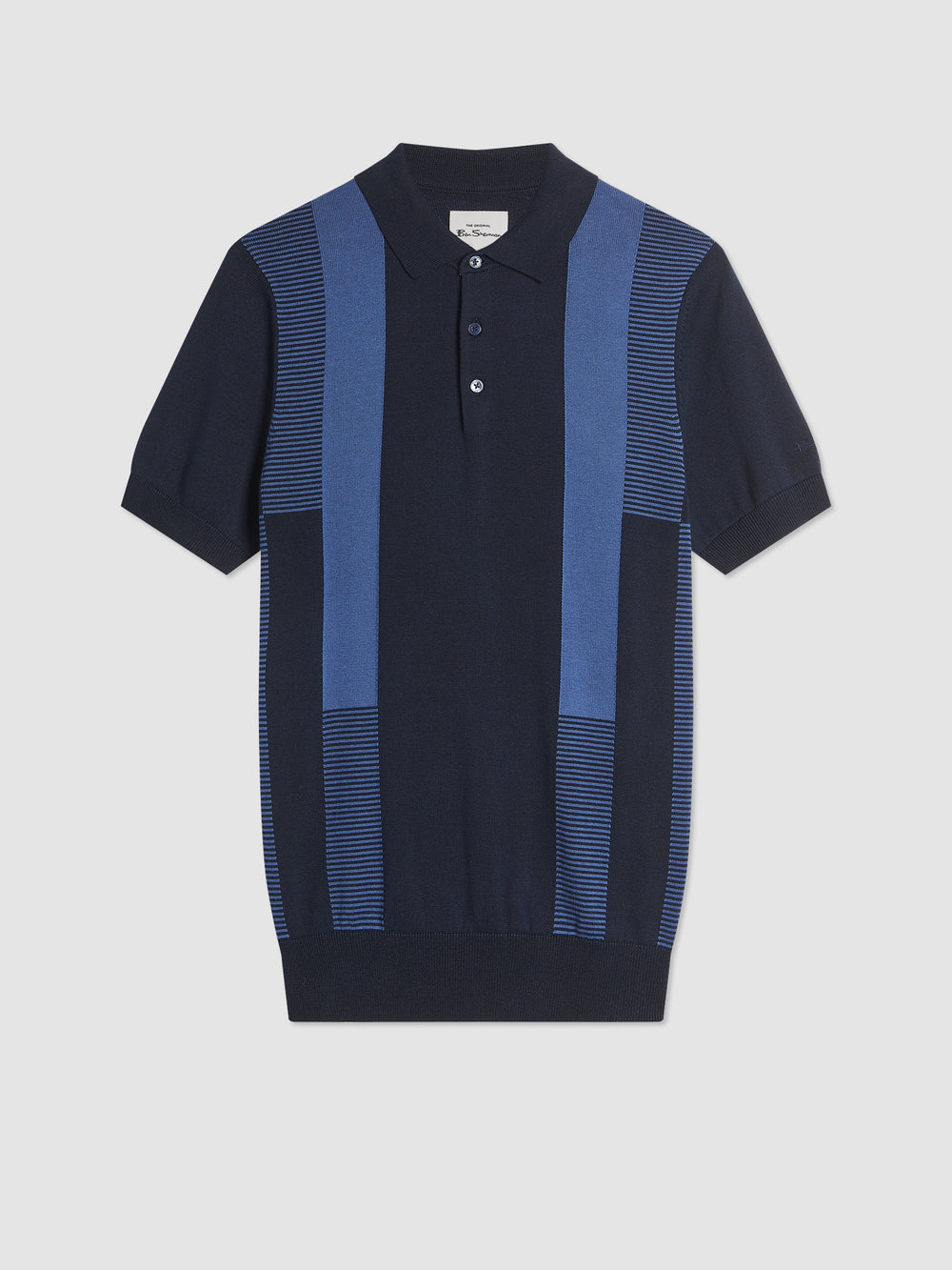 Pull à Col Polo Ben Sherman Intarsia Stripe Bleu Marine | AIC-17246388